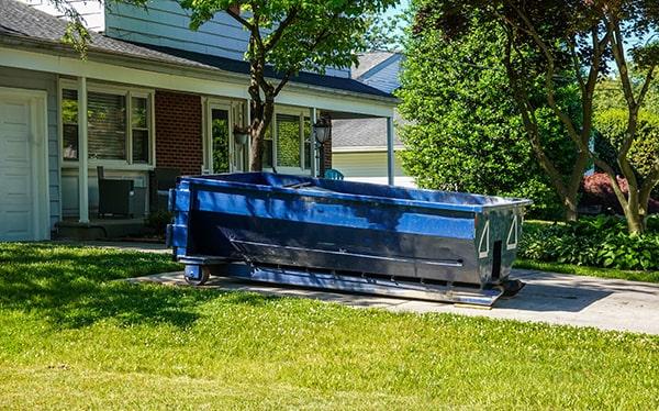 residential dumpsters can be placed on a driveway or yard, but preventative measures should be taken to avoid damage to the property